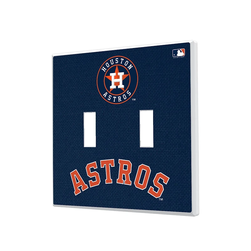 Houston Astros Solid Design Double Toggle Light Switch Plate