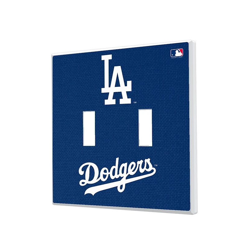 Los Angeles Dodgers Solid Design Double Toggle Light Switch Plate