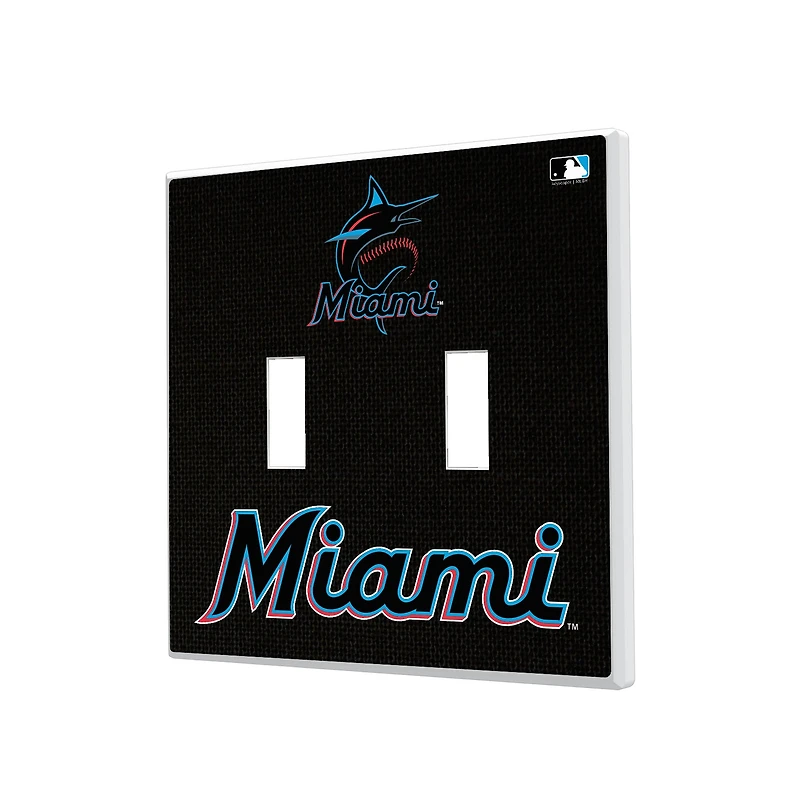 Miami Marlins Solid Design Double Toggle Light Switch Plate