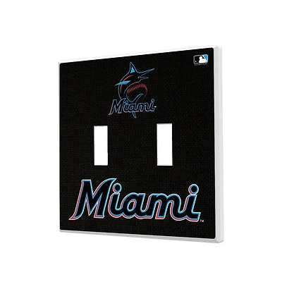 Miami Marlins Solid Design Double Toggle Light Switch Plate