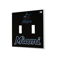 Miami Marlins Solid Design Double Toggle Light Switch Plate
