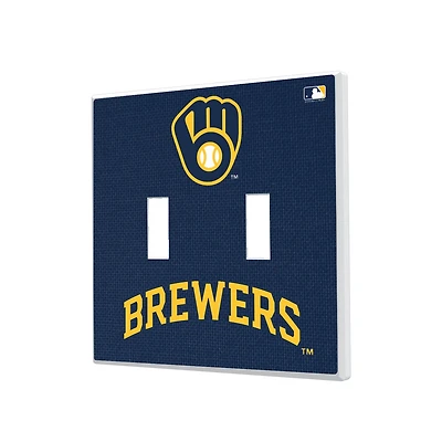 Milwaukee Brewers Solid Design Double Toggle Light Switch Plate