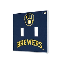 Milwaukee Brewers Solid Design Double Toggle Light Switch Plate