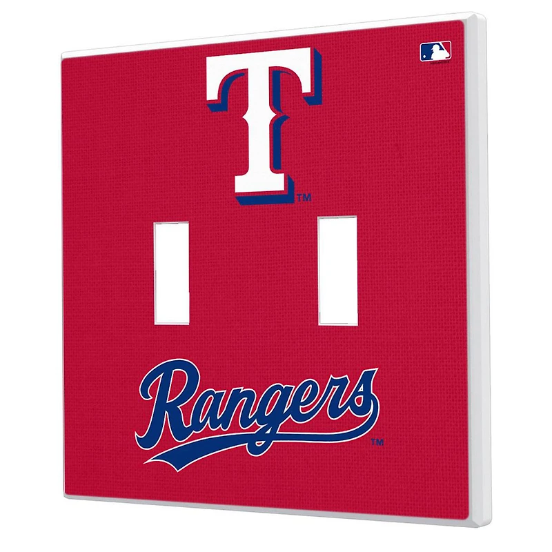 Texas Rangers Solid Design Double Toggle Light Switch Plate