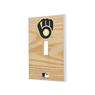 Milwaukee Brewers Baseball Bat Design Single Toggle Light Switch Plate