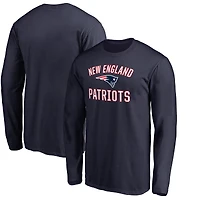 Men's Navy New England Patriots Victory Arch Long Sleeve T-Shirt