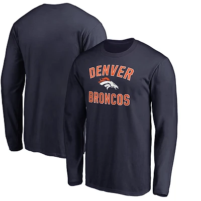 Men's Navy Denver Broncos Victory Arch Long Sleeve T-Shirt