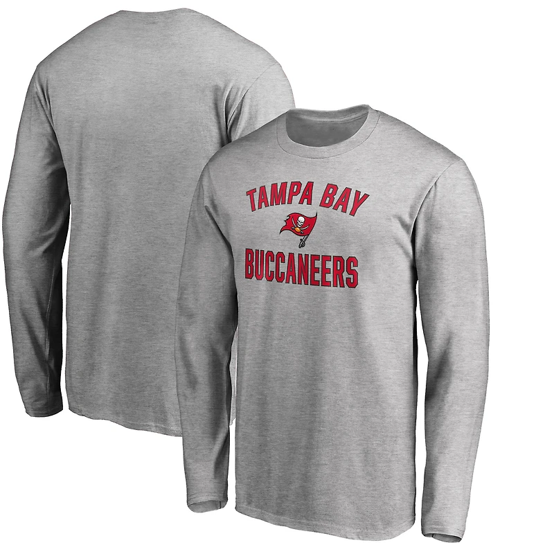 Men's Heathered Gray Tampa Bay Buccaneers Victory Arch Long Sleeve T-Shirt