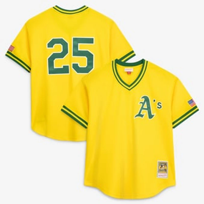 Men's Mitchell & Ness Mark McGwire Gold Athletics Authentic Batting Practice Jersey
