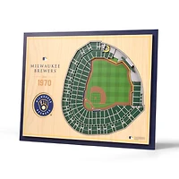 Milwaukee Brewers 17'' x 13'' 5-Layer 3D StadiumViews Wall Art