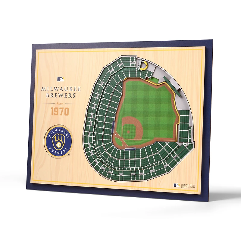 Milwaukee Brewers 17'' x 13'' 5-Layer 3D StadiumViews Wall Art