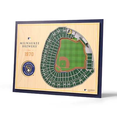 Milwaukee Brewers 17'' x 13'' 5-Layer 3D StadiumViews Wall Art