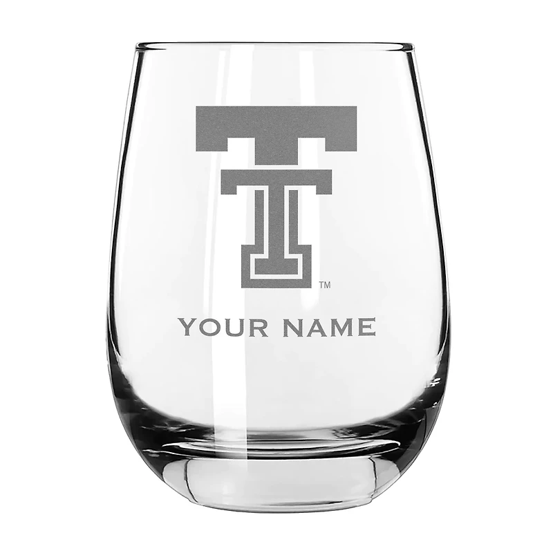 Texas Tech Red Raiders 15oz. Personalized Stemless Etched Glass Tumbler
