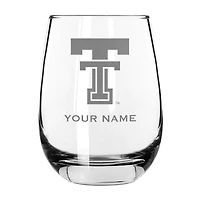 Texas Tech Red Raiders 15oz. Personalized Stemless Etched Glass Tumbler
