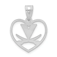 Women's Virginia Cavaliers Sterling Silver Primary Logo Heart Pendant