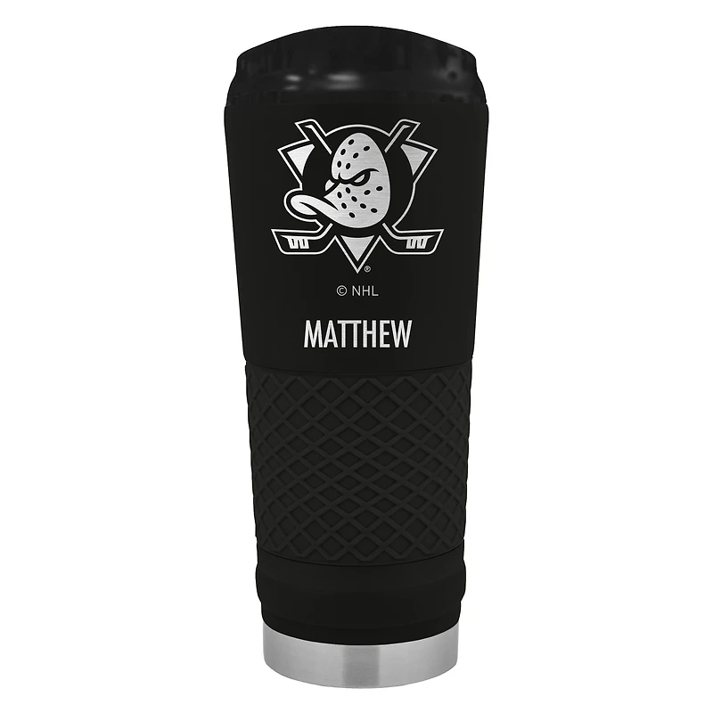 Black Anaheim Ducks 24oz. Personalized Stealth Draft Tumbler