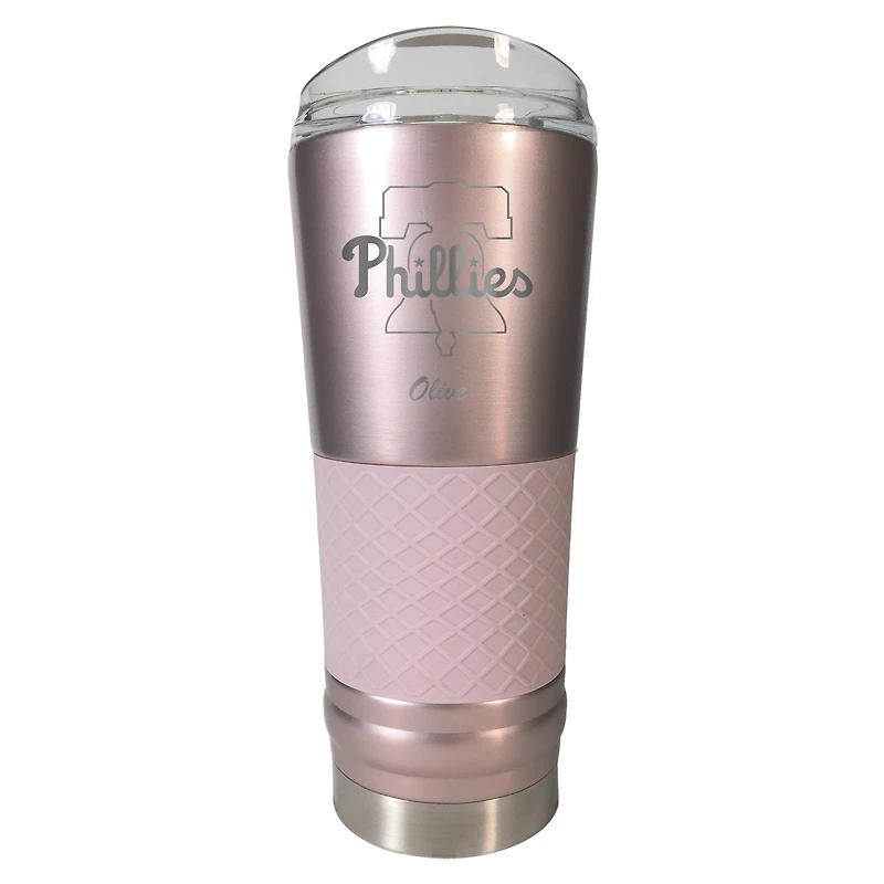 Philadelphia Phillies 24oz. Personalized Rose Gold Draft Tumbler
