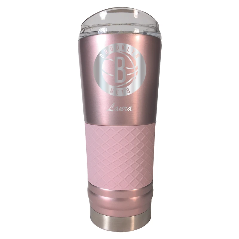 Brooklyn Nets 24oz. Personalized Rose Gold Draft Tumbler