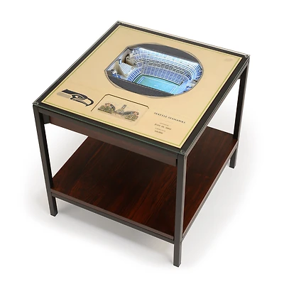 Brown Seattle Seahawks 25-Layer StadiumView Lighted End Table