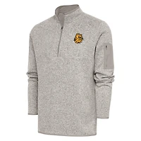 Men's Antigua Oatmeal Minnesota Duluth Bulldogs Fortune Half-Zip Pullover Jacket