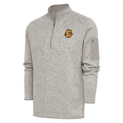 Men's Antigua Oatmeal Minnesota Duluth Bulldogs Fortune Half-Zip Pullover Jacket