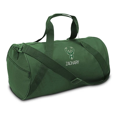 Youth Hunter Green Milwaukee Bucks Personalized Duffle Bag