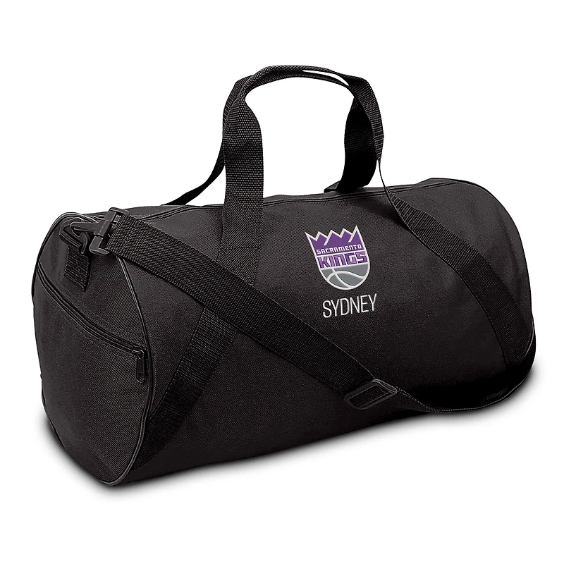 Youth Black Sacramento Kings Personalized Duffle Bag
