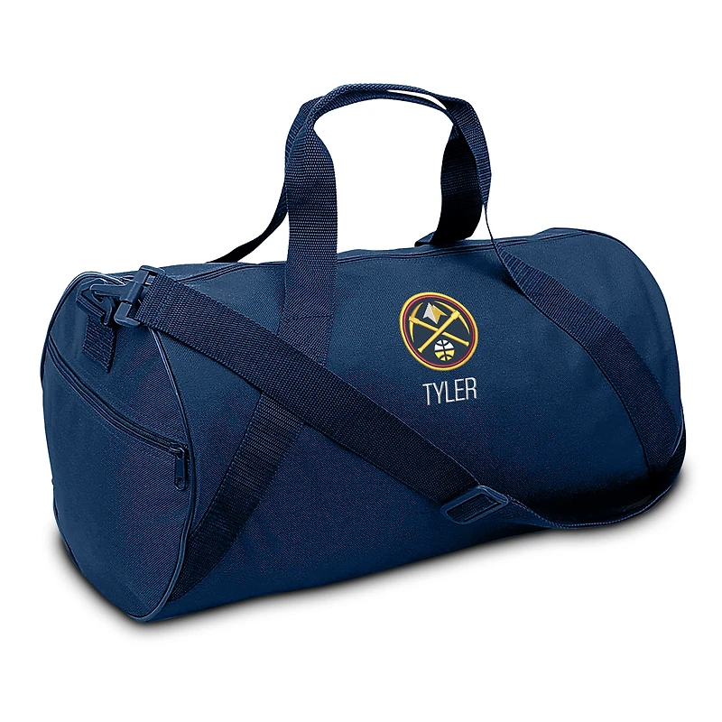 Youth Navy Denver Nuggets Personalized Duffle Bag