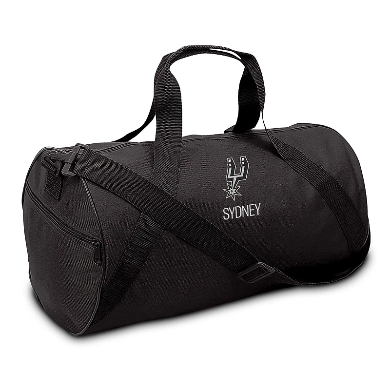 Youth Black San Antonio Spurs Personalized Duffle Bag