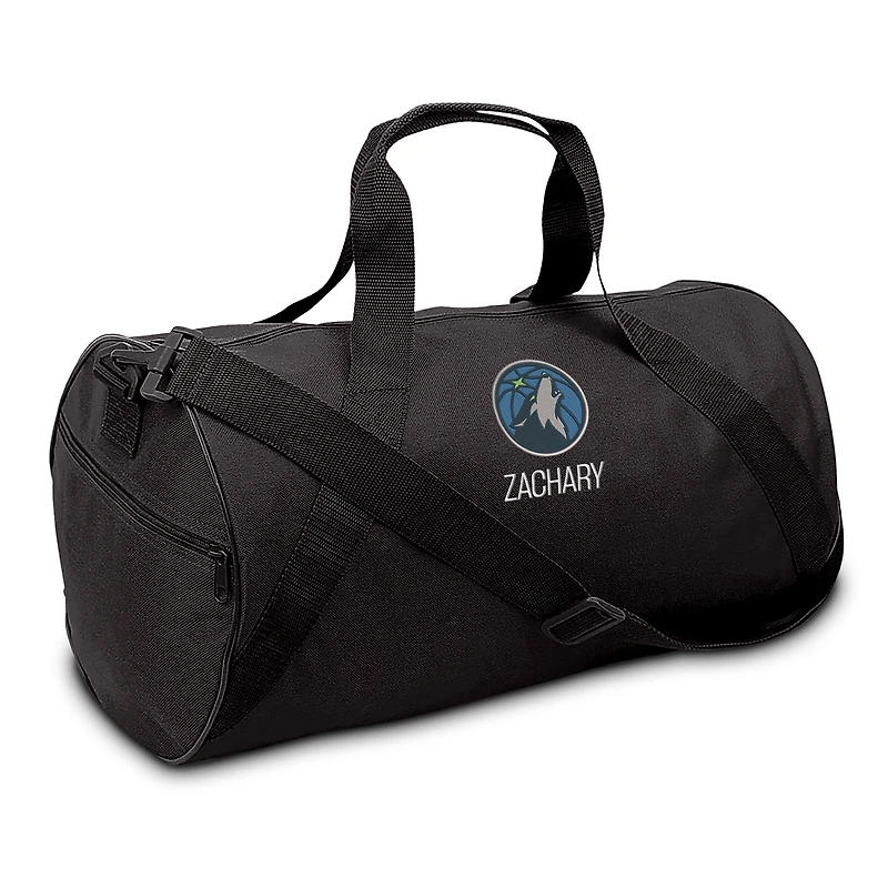 Youth Black Minnesota Timberwolves Personalized Duffle Bag