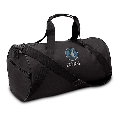 Youth Black Minnesota Timberwolves Personalized Duffle Bag