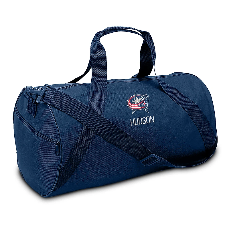 Youth Navy Columbus Blue Jackets Personalized Duffle Bag