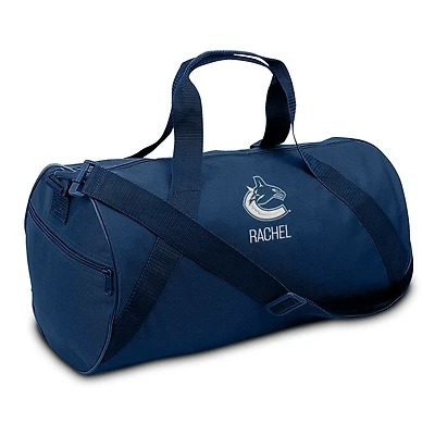 Youth Navy Vancouver Canucks Personalized Duffle Bag
