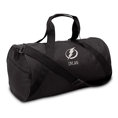 Youth Black Tampa Bay Lightning Personalized Duffle Bag
