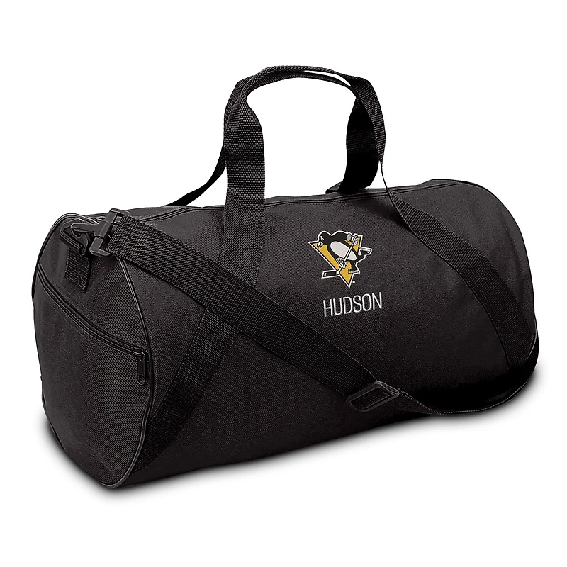 Youth Black Pittsburgh Penguins Personalized Duffle Bag