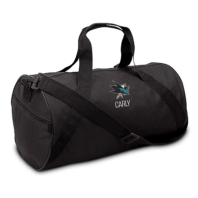 Youth Black San Jose Sharks Personalized Duffle Bag