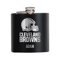 Black Cleveland Browns 6oz. Personalized Stealth Hip Flask
