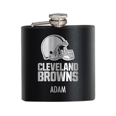Black Cleveland Browns 6oz. Personalized Stealth Hip Flask