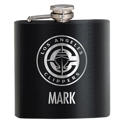 Black LA Clippers 6oz. Personalized Stealth Hip Flask