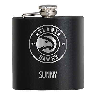 Black Atlanta Hawks 6oz. Personalized Stealth Hip Flask
