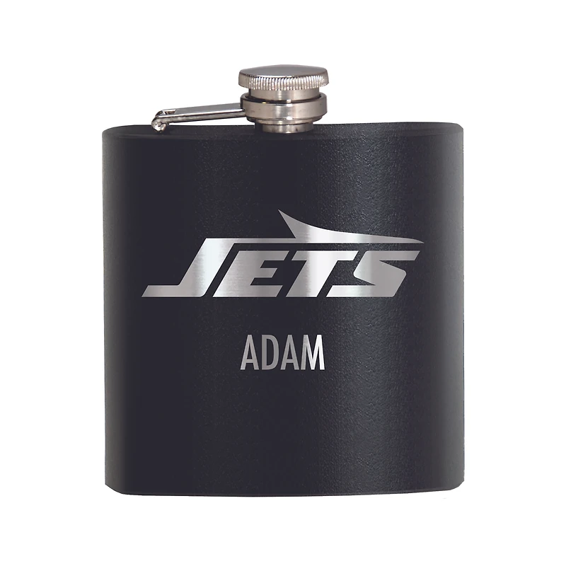 Black New York Jets 6oz. Personalized Stealth Hip Flask