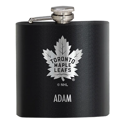 Black Toronto Maple Leafs 6oz. Personalized Stealth Hip Flask