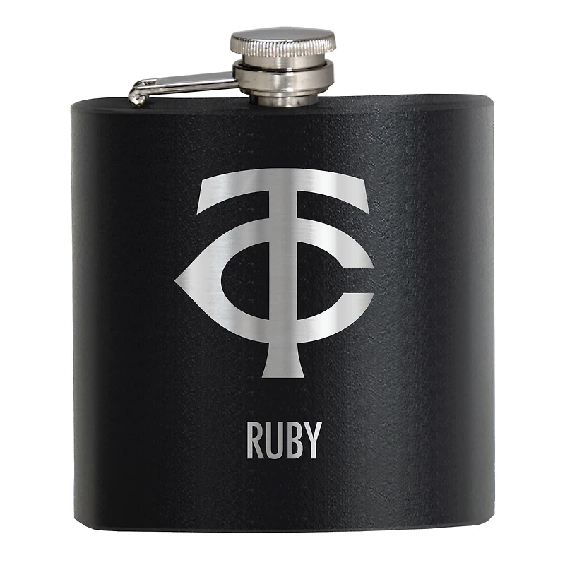 Black Minnesota Twins 6oz. Personalized Stealth Hip Flask