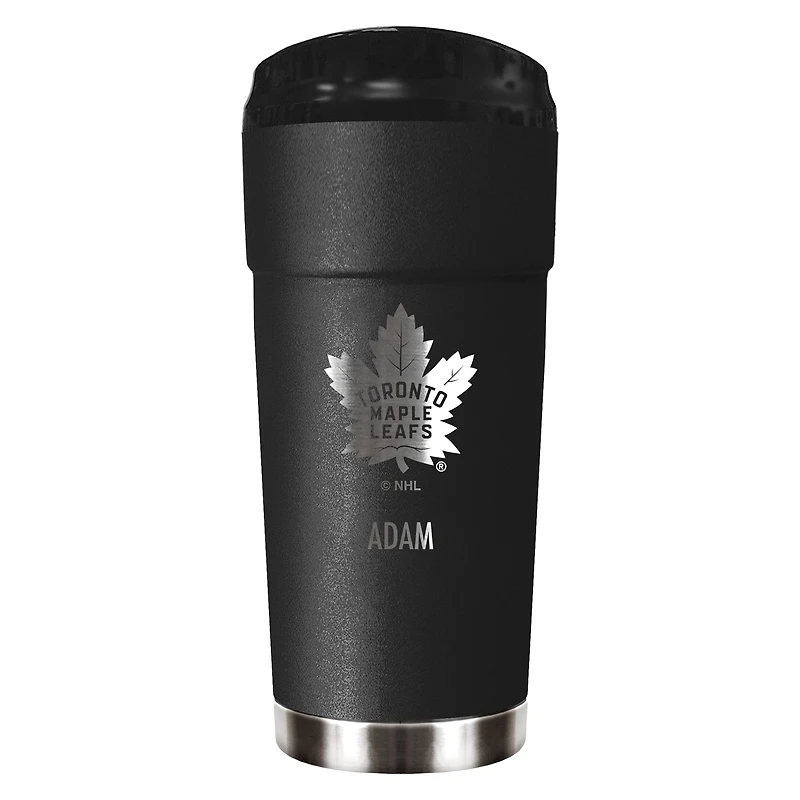 Black Toronto Maple Leafs 24oz. Personalized Stealth Travel Tumbler