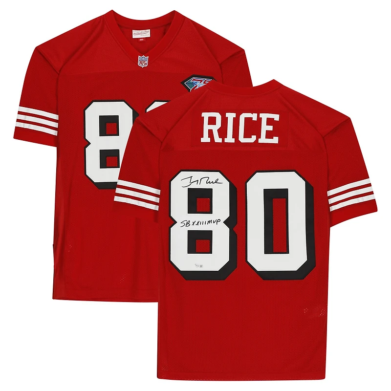 Jerry Rice San Francisco 49ers Autographed Red Mitchell & Ness Authentic Jersey with "SB XXIII MVP" Inscription