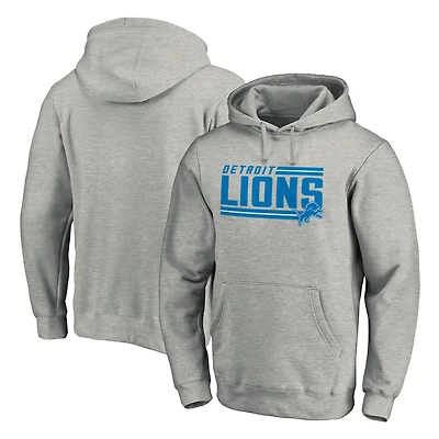 Men's Fanatics Heather Gray Detroit Lions Onside Stripe Hoodie