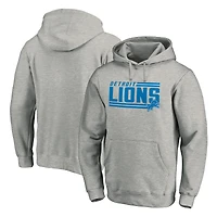 Men's Fanatics Heather Gray Detroit Lions Onside Stripe Hoodie