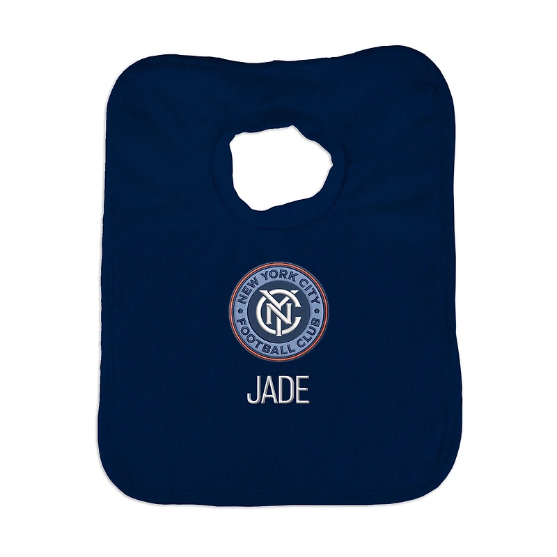 Infant Navy New York City FC Personalized Bib