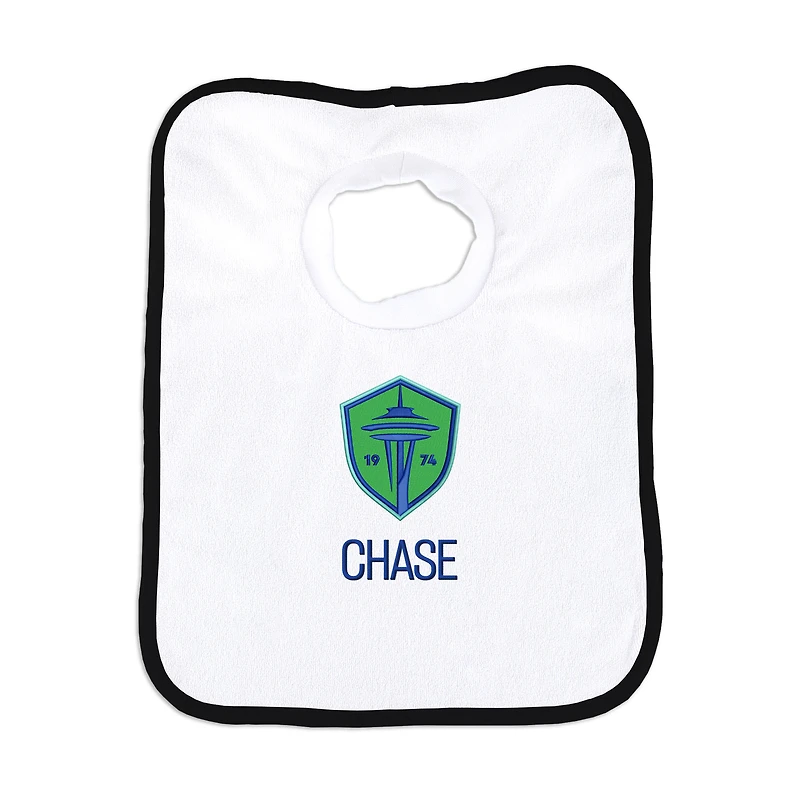 Infant White Seattle Sounders FC Personalized Bib