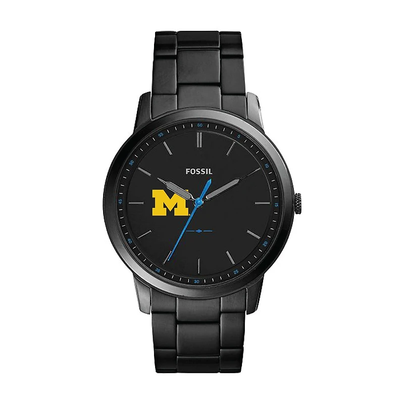 Men's Fossil Michigan Wolverines The Minimalist Slim Stainless Steel Watch